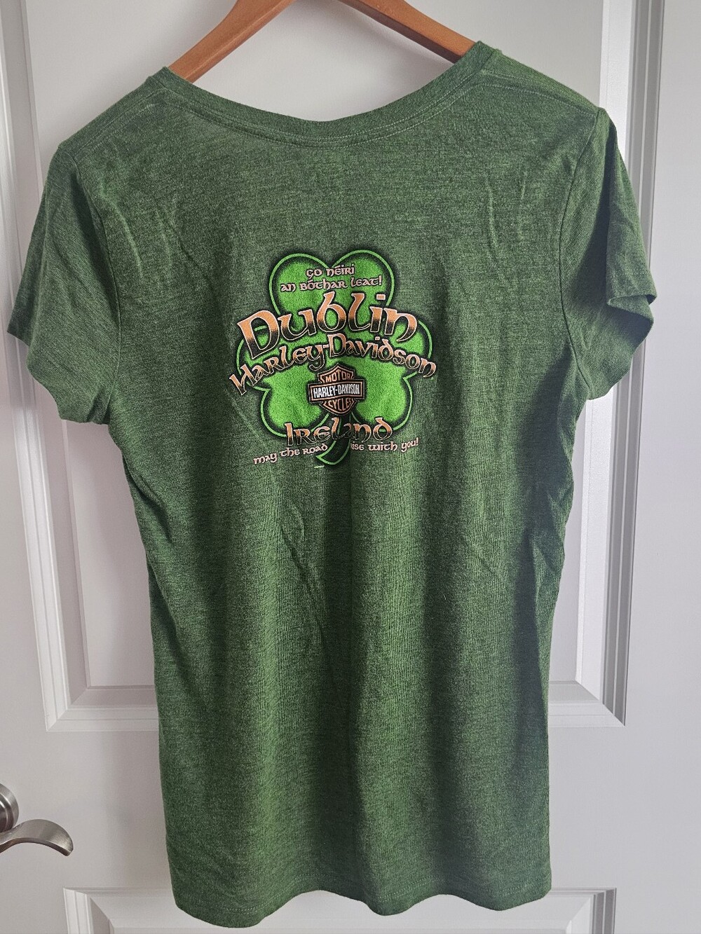 HARLEY DAVIDSON Dublin Heathered Green Womens Short Sleeve Tee Shirt - XL